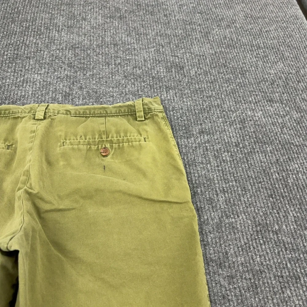 Banana Republic Aiden Short Mens 35 Green Cotton Chino Casual Classic